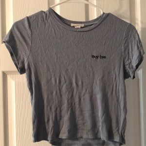 blue short sleeve crop top